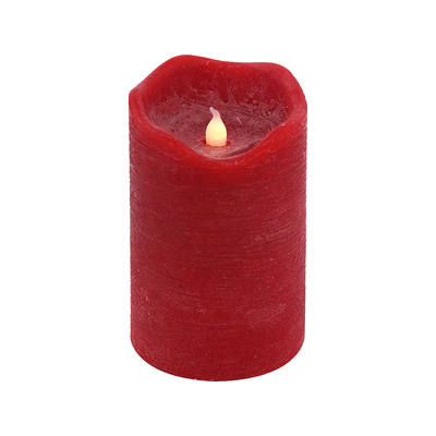 Red LED Flameless Christmas Pillar Candle 7.5x12.5cm