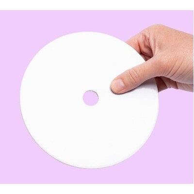 White Round Cardboard 7" Cake Board with Centre Hole