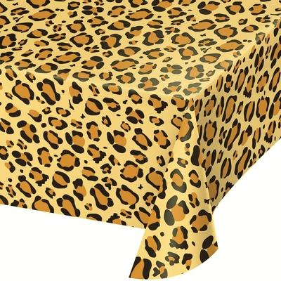 Leopard Print Plastic Table Cover (137x274cm) Pk 1