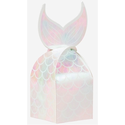 Mermaid Shine Iridescent Favour Boxes 6.8cm x 18.5cm (Pk 8)
