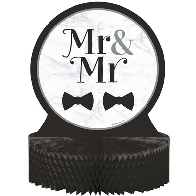 Mr & Mr Wedding Honeycomb Centrepiece Decoration (22.8cm x 30.4cm) Pk 1