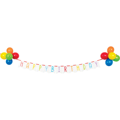 Balloon Bash Happy Birthday Party Flag Banner with Balloons (Pk 1)