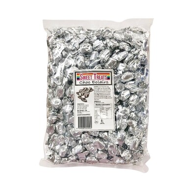 Silver Chocolate Eclair Lollies 1kg Approx 200 Pieces Gluten Free Halal