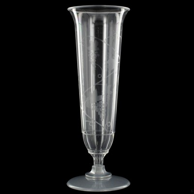 Plastic Champagne Flutes - 125ml Silver Base Pk 10 