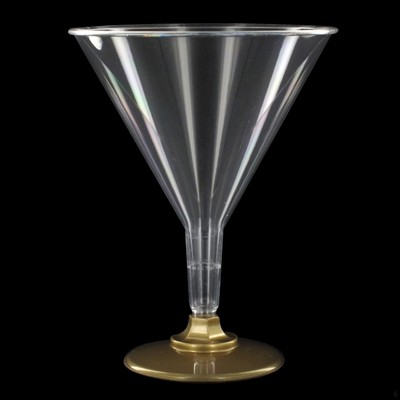 Plastic Cocktail Glasses - 220ml Gold Base Pk 100 