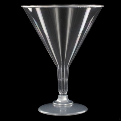 Plastic Cocktail Glasses - 220ml Silver Base Pk 10 
