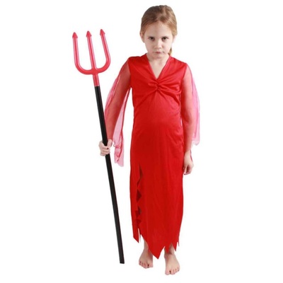 Child Red Devil Girl Dress Costume (Large, 8-10 Yrs)