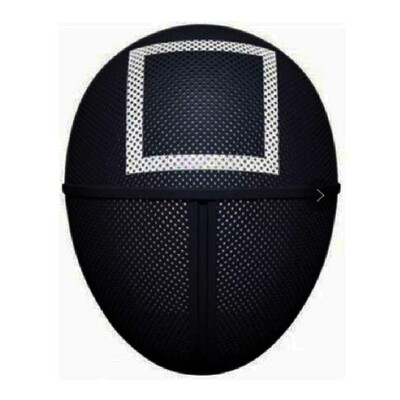 Game Guard Black Plastic Mask White Square