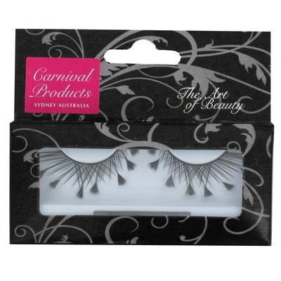 Black Feathertip Eyelashes With Glue (1 Pair)