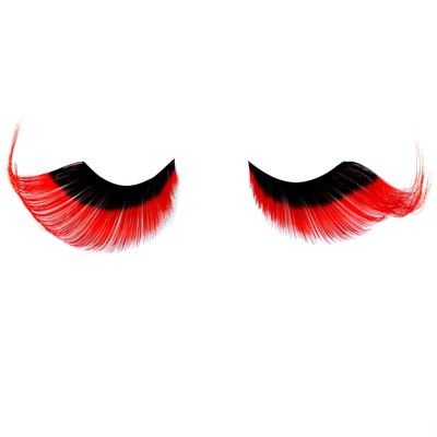 Black & Red Dramatic Eyelashes With Glue (1 Pair)