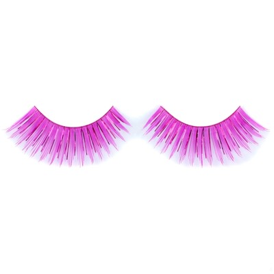 Pink Tinsel Eyelashes With Glue (1 Pair)
