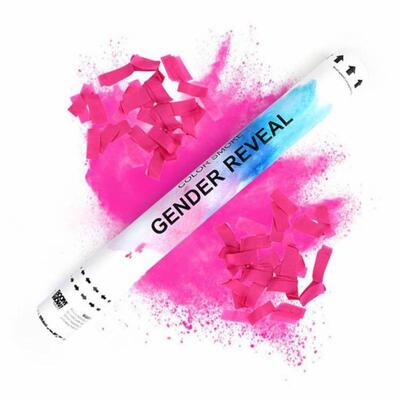 Gender Reveal Girl Pink Confetti & Powder Popper Canon 45cm (Pk 1)