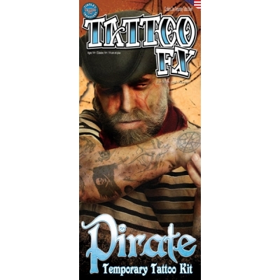 Buccaneer Pirate Character Temporary Tattoos (Pk 1)