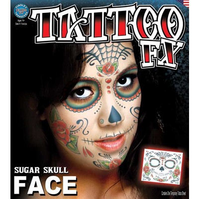 Full Face Sugar Skull FX Tattoo Pk 1