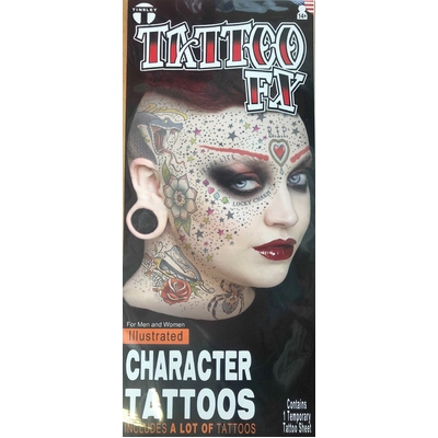 Illustrated Temporary Tattoo Sheet (Pk 1)