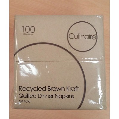 Recycled Kraft Brown Culinaire Quilted Dinner Napkins Pk 100