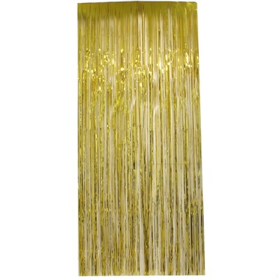 Curtain Tinsel Foil 90 x 200cm Gold Pk1 