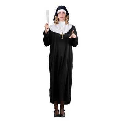 Adult Black Teacher Nun Costume with Headpiece (Standard Size)