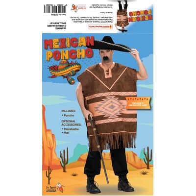 Adult Mexican Poncho Costume (One Size)