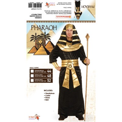 Adult Egyptian Pharaoh Costume (Medium, 44in) Pk 1