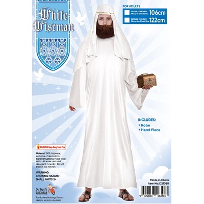 Adult White Wise Man Arab Costume (Standard Size)