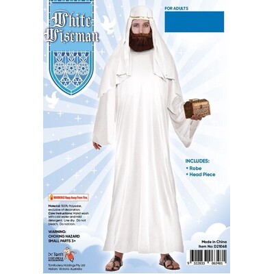 Adult White Wise Man Arab Costume Large Size