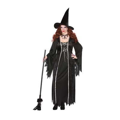 Adult Black Witch Dress Costume (Plus Size) Pk 1