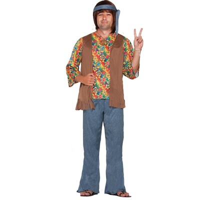 Adult Hippie Dude 1960s Costume Mens X Large