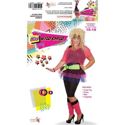 Adult 80s Wild Child Costume (Size 16-18)