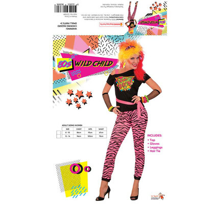Adult 80s Wild Child Costume (Size 8-10)