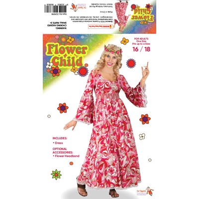 Adult Hippy Hippie Flower Power Dress Costume (One Size)