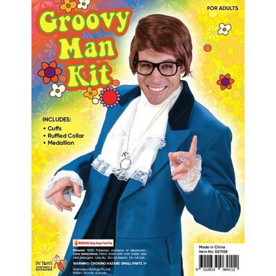 Adult Groovy Man of Mystery Costume Accessory Kit