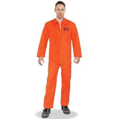 Adult Orange Jailbird Prisoner Jumpsuit Costume (One Size) Pk 1