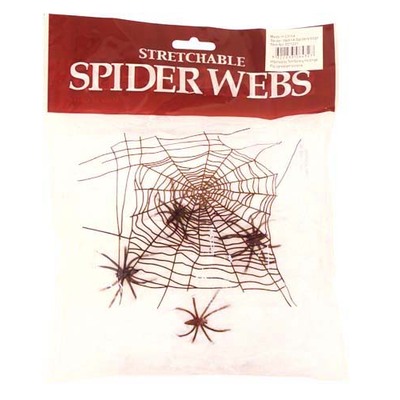 Stretchable Spider Web with 4 Spiders (60g)