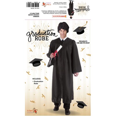 Adult Long Black Graduation Robe Costume