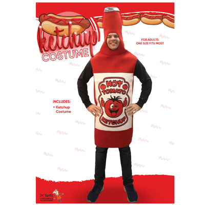 Adult Ketchup Tomato Sauce Bottle Costume (One Size)