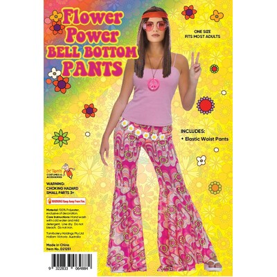 Hippie Flower Power Costume Pants (One Size)