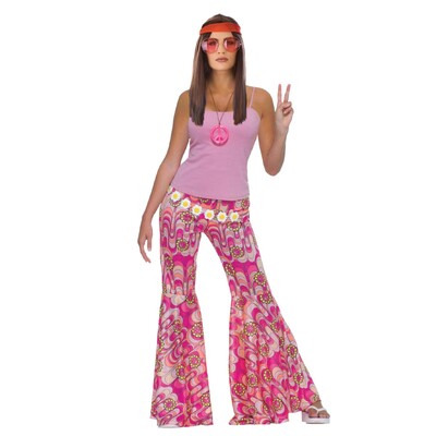 Adult Hippie Flower Power Costume Pants Womens Size 14-18