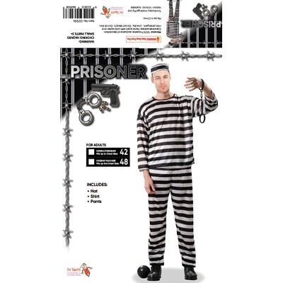 Adult Prisoner Costume (Plus Size, 48in-120cm)