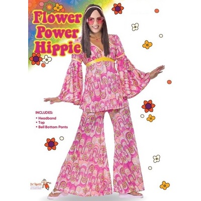 Hippie Flower Power Pant Suit Costume (12-14)