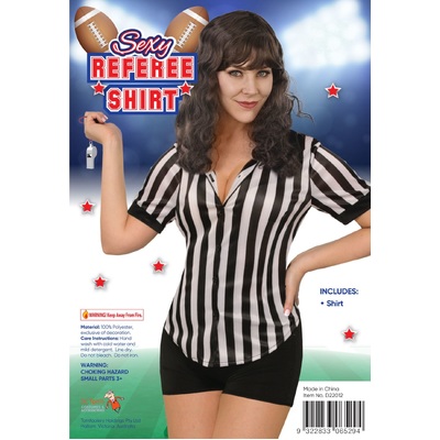 Adult Sexy Referee Shirt Costume (One Size up to 14)