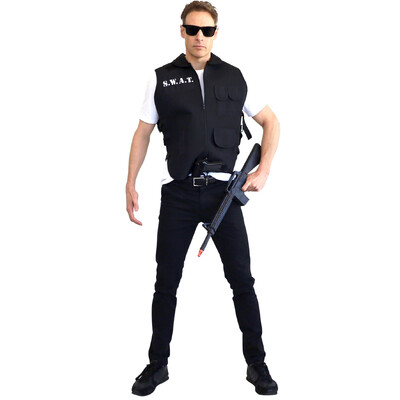 Adult Police SWAT Costume Vest Large Size