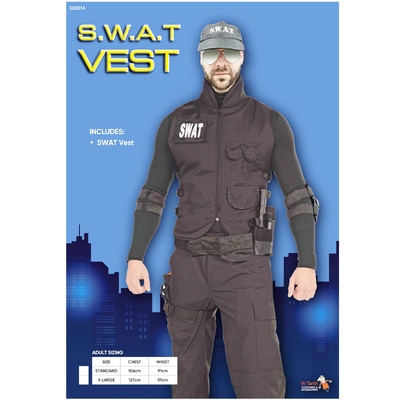 Adult Police SWAT Vest Costume (Plus Size)