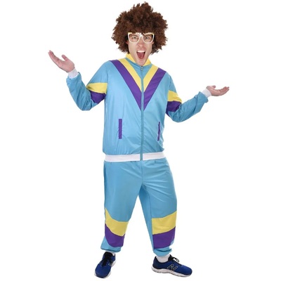 Adult Mens 80s Shell Tracksuit Costume (Large)