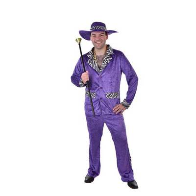 Adult Mens 80s Purple Pimp Suit Costume (Large)