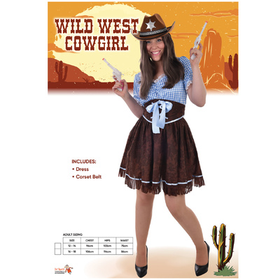 Adult Wild West Cowgirl Costume (XL, 16-18)