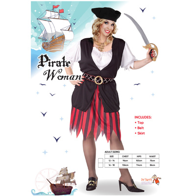 Adult Pirate Woman Costume (XL, 16-18)