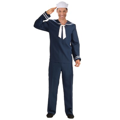 Adult Blue Naval Seaman Sailor Costume Large