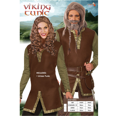 Adult Unisex Viking Tunic Costume (Large, 116cm)