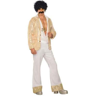 Adult Mens White 80s Disco Pants Trousers (Standard Size)